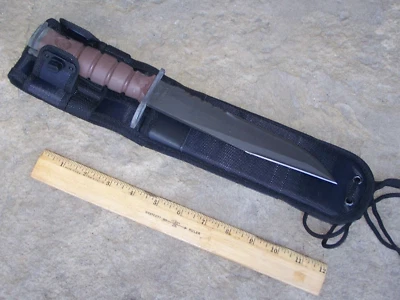 Vintage OKC3S Knife USMC Marine Corps Bayonet Ontario Knife Co & Scabbard MOLLE - Image 1 of 4