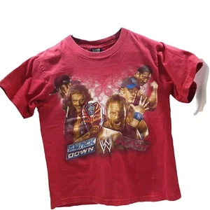 WWE Smack Down Raw Wrestling Red T Shirt Youth Small Pre Shrunk 100% Cotton  - Picture 1 of 14