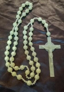 Beaded Rosary Virgin Mary Jesus Pendant Necklace Holy Jesus Christ Cross Beads - Picture 1 of 10