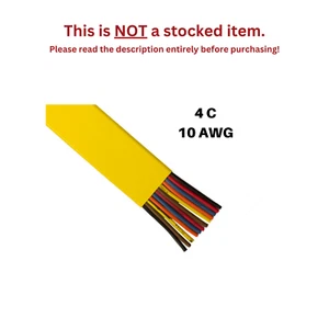 CAVO FESTOON, CAVO PIATTO IN PVC 10 AWG, 4 CONDUTTORI, GIALLO, 1 FT. - Foto 1 di 1