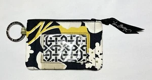 Vera Bradley gelb schwarz ecru Blumen Schlüsselanhänger Geldbörse Reißverschluss Ausweisetui Kleingeldbörse - Bild 1 von 5