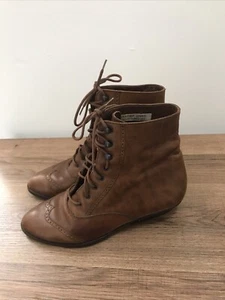 Vero Cuoio Men’s Made In Italy Banana Republic Leather Wingtip Boots Size 6 Tan - Picture 1 of 11