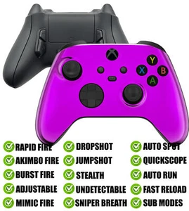 Purple Chrome Modded Reflex Button Rapid Fire Mod Controller for Xbox Series X S - Picture 1 of 8