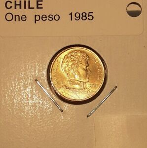 1985 Chile One Peso Aluminum-Bronze Coin  O'Higgins   BU