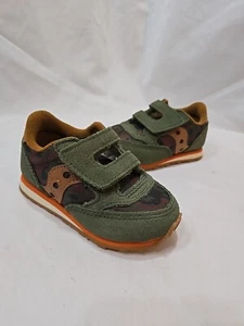 Saucony Jazz Low Pro Kids Toddlers Shoe Green Camo Size 5 - Picture 1 of 7