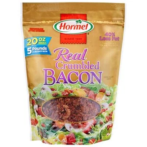 Hormel Real Crumbled Bacon Bits 20 oz 40 Less Fat Ideal for Salads and Recipes - Picture 1 of 7