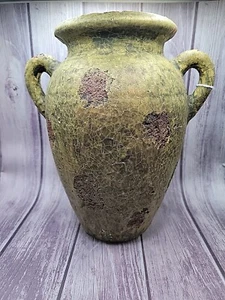 Clay Vase Antique Looking, Vintage, Fingerprint Signature On Bottom - Picture 1 of 6