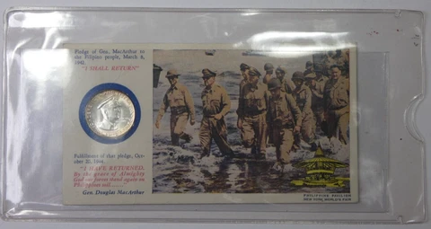 1947-S Philippines 50 Centavos General MacArthur .750 Silver Coin Cover