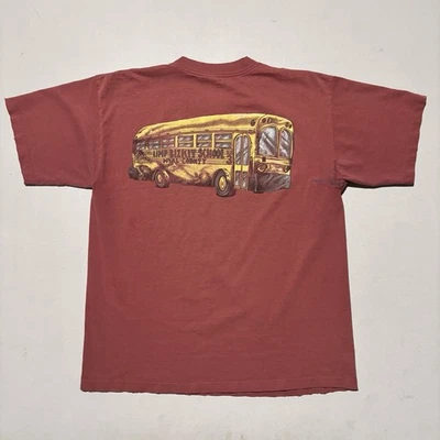 Vintage 90s Limp Bizkit T-Shirt Band School Bus XL Giant 1998 Distress Repaired - Image 1 of 4