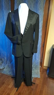 Abrigo de esmoquin vintage Circle S negro corte occidental Foto 1 de 4