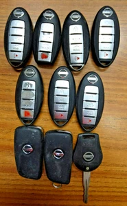 Nissan Key Fob Remotes, Mixed Lot of 10, for Parts/ Repair - Picture 1 of 2