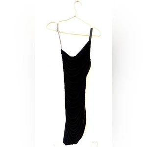 Halston Heritage black ruched one shoulder fabulous dress XS - Picture 1 of 10