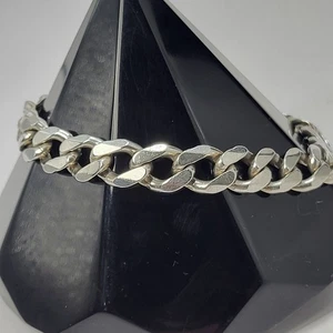 Italy Cuban Link Chain Bracelet 925 Sterling Silver 41 Grams 11 mm Size 9.5 - Picture 1 of 10