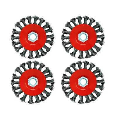 4Pcs Twist Knot Wire Wheel 100mm 4" Brush For Angle Grinder Rust Remove Scrub UK - Image 1 of 4