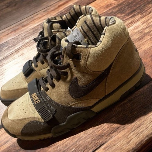 NIKE Sneakers Uomo 9.0US Air Trainer 1 Marrone Scamosciato