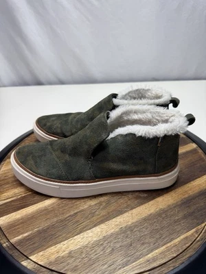 Toms Women PAXTON Suede Faux Fur Ankle Shoes Booties Size 8.5 Deep Forest Camo - Image 1 of 4