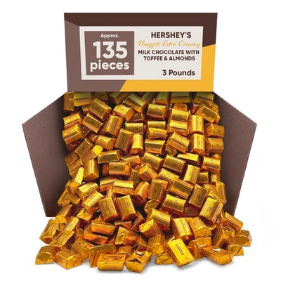 Hershey's Nuggets Extra Creamy Milk Chocolate Toffee & Almonds Candy (3 Pounds) - Image 1 of 4
