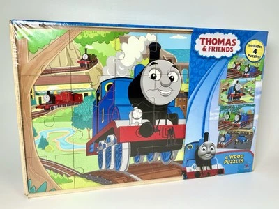 Thomas & Friends 3 деревянные головоломки (каждая головоломка 24 изделия) + коробка для хранения новый * читать - Изображение 1 из 4