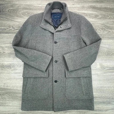 Cole Haan Jacket Mens Large Wool Cashmere Blend Full Zip Button Coat Preppy - Image 1 of 4
