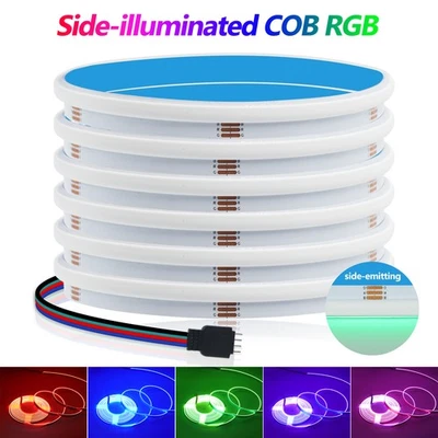 RGB COB LED Strip Lights High Density Flexible 24V Cabinet Side Lighting Decor - Image 1 of 4