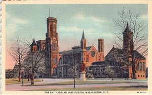 Postal DC: Smithsonian Institution, 7 tarjetas, lino vintage años 40 sin publicar - Imagen 1 de 8