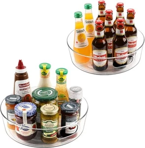 2 Pack Lazy Susan Organizer for Cabinet, Upgraded 11.5" 11.5"-2pc, Clear - Picture 1 of 6