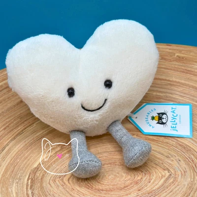Jellycat AMUSEABLES CREAM HEART New BNWT RETIRED Soft Plush Toy RARE Love HTF - Image 1 of 3