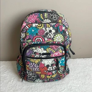 Ver Bradley + Disney Park Colorful Floral Backpack with Cartoon Characters - Picture 1 of 12