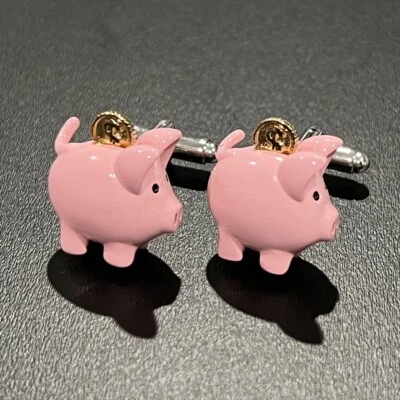 Gemelos de alcancía rosa para hombre regalo de boda de cumpleaños Foto 1 de 4