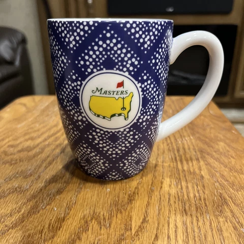 Masters Tournament Coffee Mug Blue Augusta National Golf Club RARE Porcelain Cover