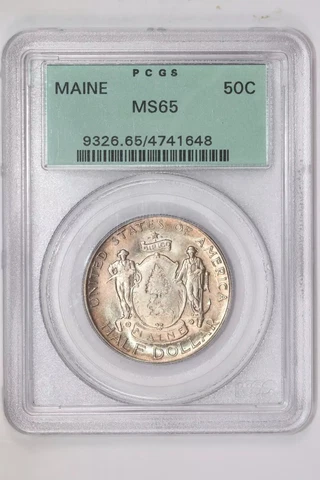 1920 MAINE SILVER COMMEMORATIVE HALF DOLLAR PCGS MS65 OGH Cover