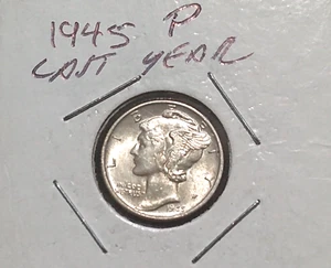 1945 P Mercury Dime último año de emisión alta calidad - Imagen 1 de 6