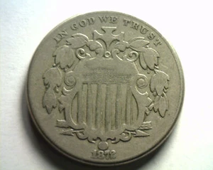 1872 SHIELD NICKEL VERY FINE VF NICE ORIGINAL COIN FROM BOBS COINS FAST SHIPMENT - Picture 1 of 2