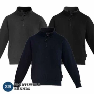 Mens Mens 1/4 Zip Brushed Fleece Premium Jumper Pullover Work Heavy Weight ZT366 - Picture 1 of 4
