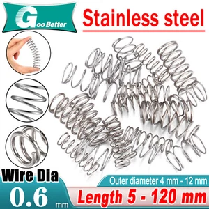 Wire Dia 0.6mm Compression Spring OD 4 -12mm & 5mm - 120mm Length Pressure Small - Picture 1 of 27