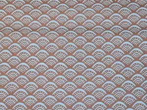 SPA Fan Shell Aqua Brown, Rosemarie Lavin for Windham Fabrics HALF YARD BTHY - Picture 1 of 6