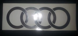 Custom Alloy Audi rings vinyl sticker / decal 230mm x 80mm approx. - Foto 1 di 8