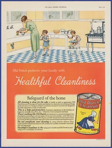 Vintage 1926 OLD DUTCH Cleanser Powder Polish Kitchen Art Décor 1920's Print Ad - Picture 1 of 1