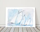 sails in the sea painting art watercolour canvas picture print
