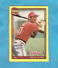 1991 Topps Box Bottom baseball card I Willie McGee Cardinals 75th triple