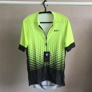 BIKEUY Hombres Ciclismo Jersey Verde Flúor Banda Antideslizante Pro Bicicleta Ropa Talla M - Imagen 1 de 6