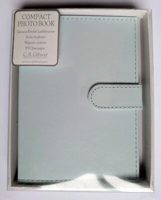 Photo Album Brag Book Leather Cover Holds 36 4x6 Photos Light Blue - Image 1 of 4
