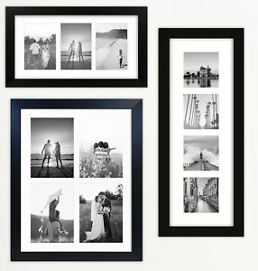 Multi Aperture Picture Frame Black Collage Photos Frame Modern Holds 6x4 7x5 8x6 - Picture 1 of 7
