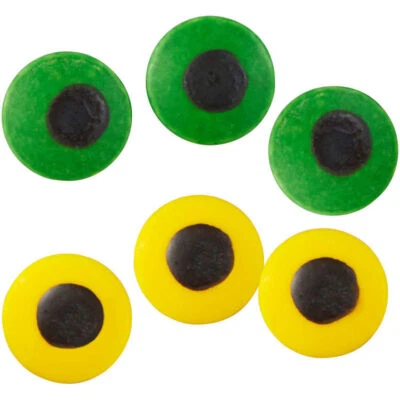Large Green and yellow Candy Eyes Eyeballs Royal Icing  Wilton Halloween - Image 1 of 4