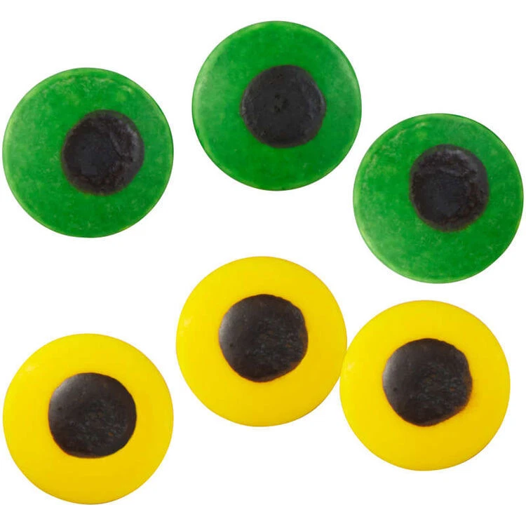 Large Green and yellow Candy Eyes Eyeballs Royal Icing  Wilton Halloween - Image 1 of 4