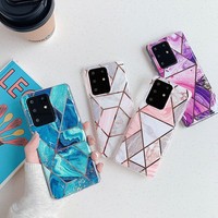 Geometric Marble Case for Samsung S20 FE/A51/A71/S10/A41/A21s Soft Pastel Cover