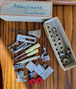 Vintage Sewing Machine Parts & Tools in Box - Picture 1 of 6