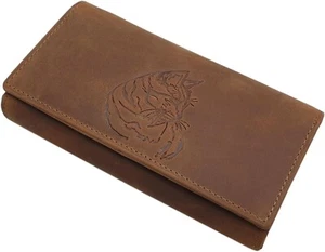 Große Büffelleder Damen Geldbörse Geldbeutel Portemonnaie RFID Schutz in Cognac - Bild 1 von 5