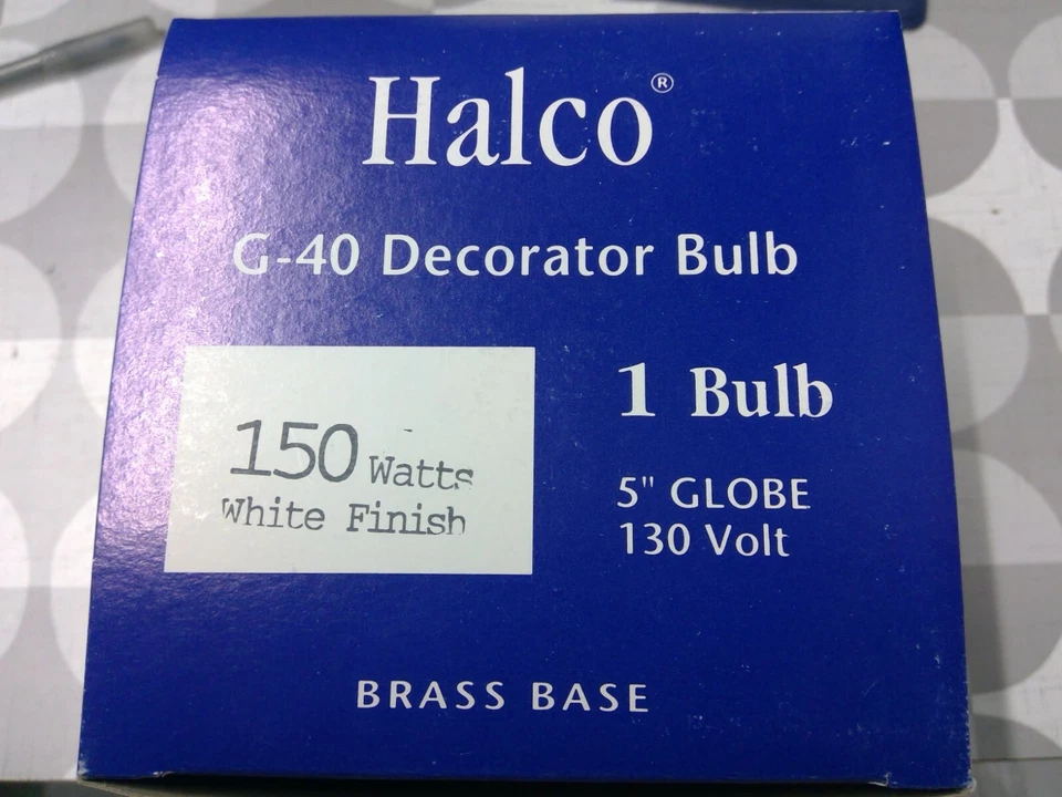Halco G40WH150 5208 150W 130V G40 Decorator Bulb **Free Shipping** - Image 1 of 4
