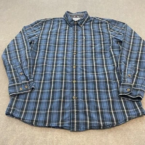 Carhartt Plaid Shirt Mens Size L Faded Distressed Bellevue Long Sleeve 102202 - Picture 1 of 12